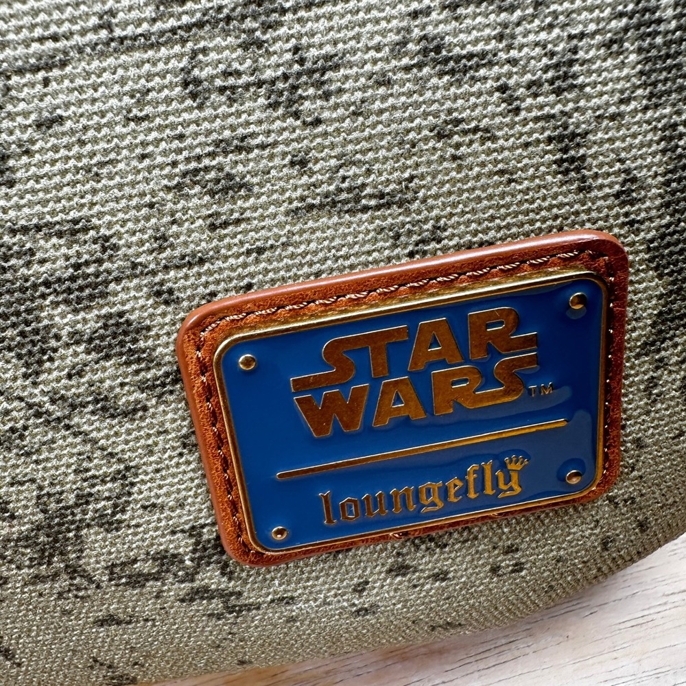 Loungefly Disney Star Wars X-Wing Messenger Bag Green Rebel Pilot Patches Canvas - Picture 3 of 11
